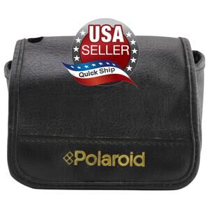 Polaroid Digital Camera Case • Belt Loop & Hole for Strap • Black Vinyl Pleather